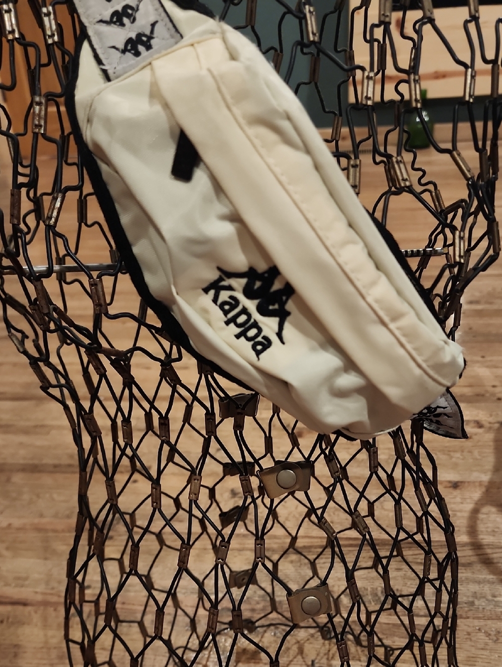 Kappa Cream Crossbody Or Phanny Bag with Black Logo Strap Detail
